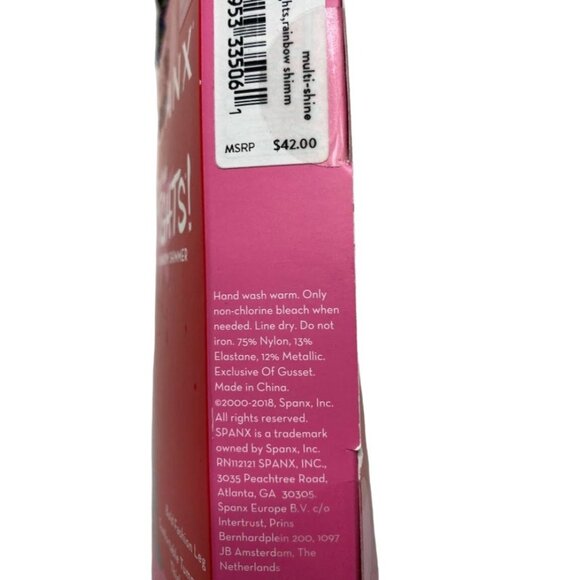 SPANX Tight End‎ Tights Women's  Sz A Black Metallic Sparkle Rainbow Shimmer NEW - Picture 10 of 15